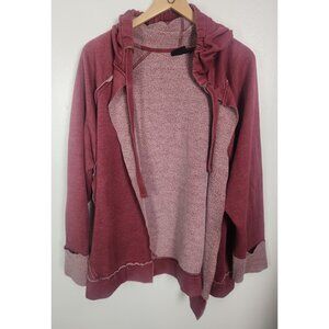 Out From Under Women's Sz. M Red Oversized Hooded Cardigan Jacket